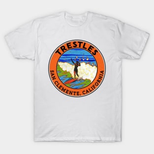 Surfing The Trestles San Clemente California T-Shirt